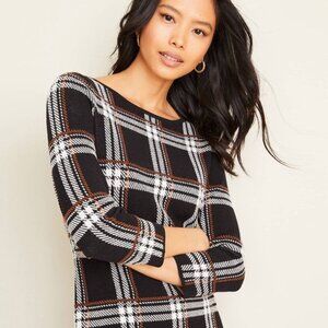 Ann Taylor Plaid Sweater Dress